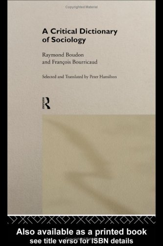 A Critical Dictionary of Sociology