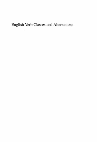 English Verb Classes and Alternations