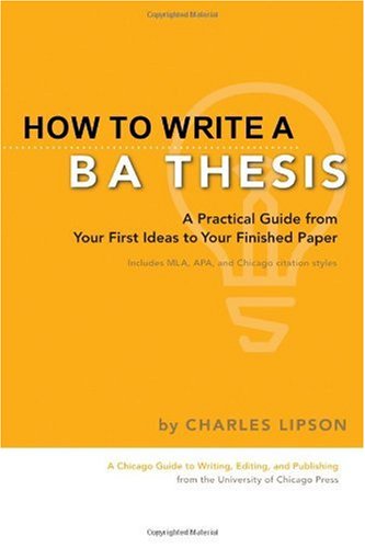 How to Write a BA Thesis