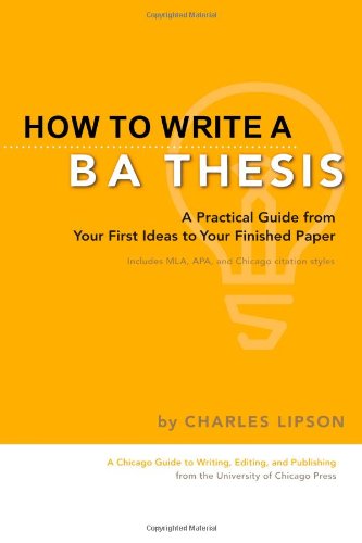 How to Write a Ba Thesis