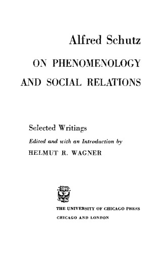 On Phenomenology and Social Relations