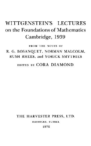 Lectures on the Foundations of Mathematics, Cambridge 1939