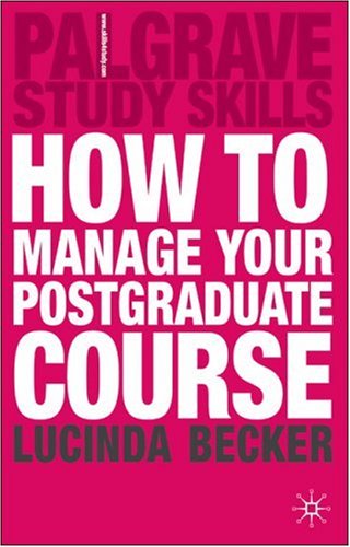 How to Manage Your Postgraduate Course