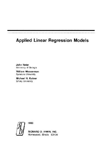 Applied Linear Regression Models