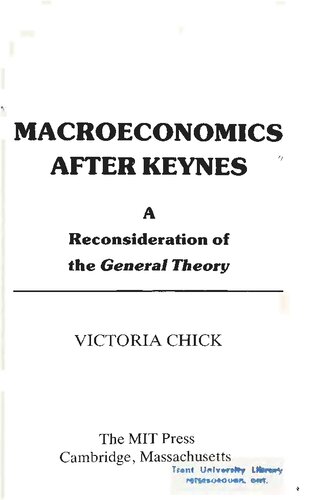 Macroeconomics After Keynes