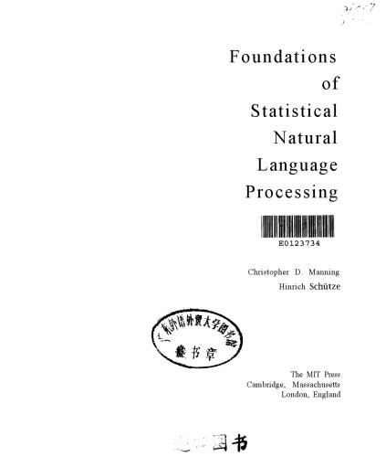 Foundations of Statistical Natural Language Processing