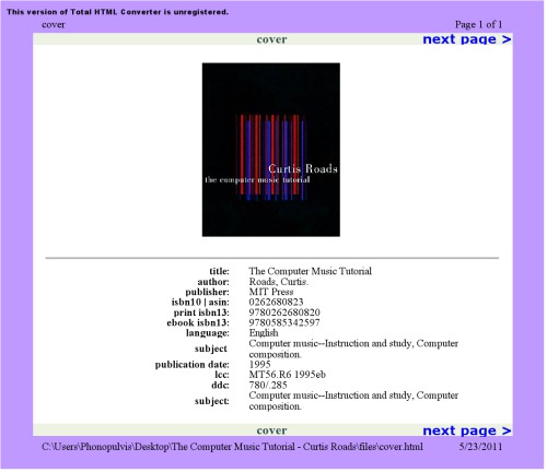 The Computer Music Tutorial