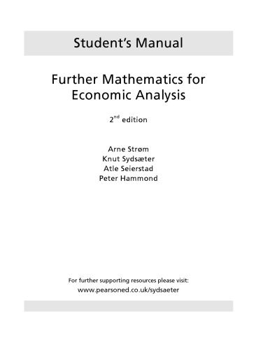 Essential Mathematics for Economic Analysis