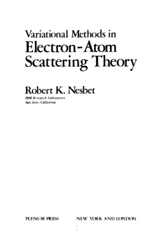 Variational Methods in Electron-Atom Scattering Theory