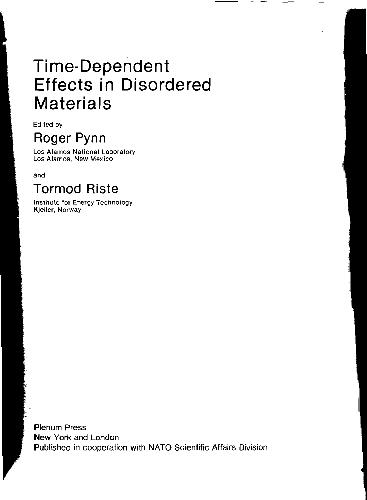 Time-Dependent Effects in Disordered Materials