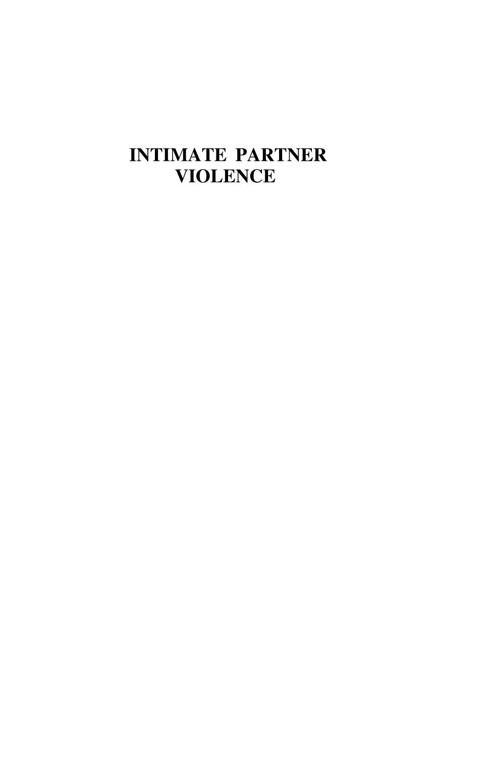 Intimate Partner Violence