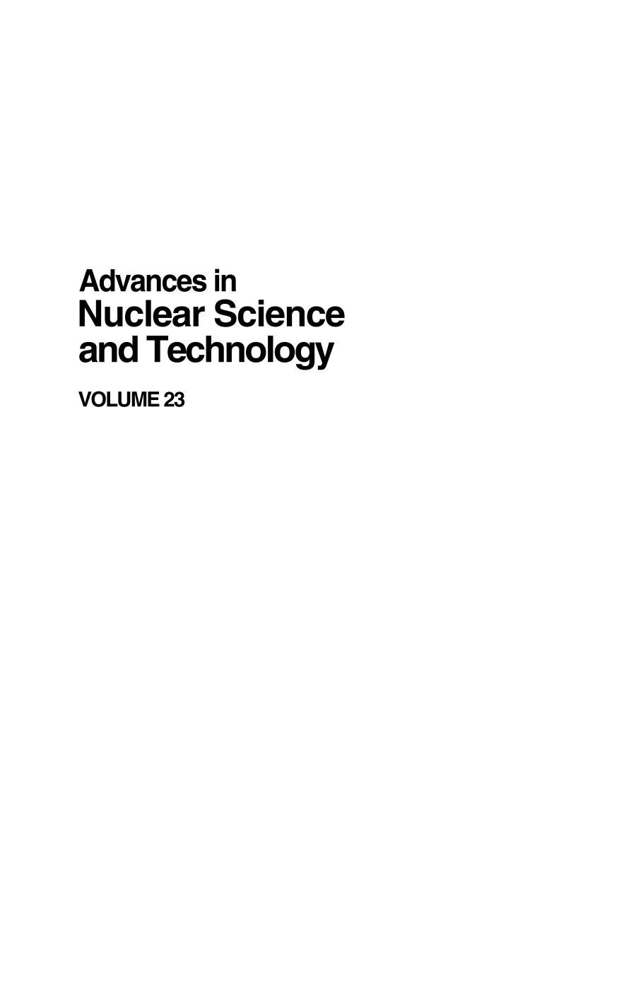 Advances in Nuclear Science and Technology