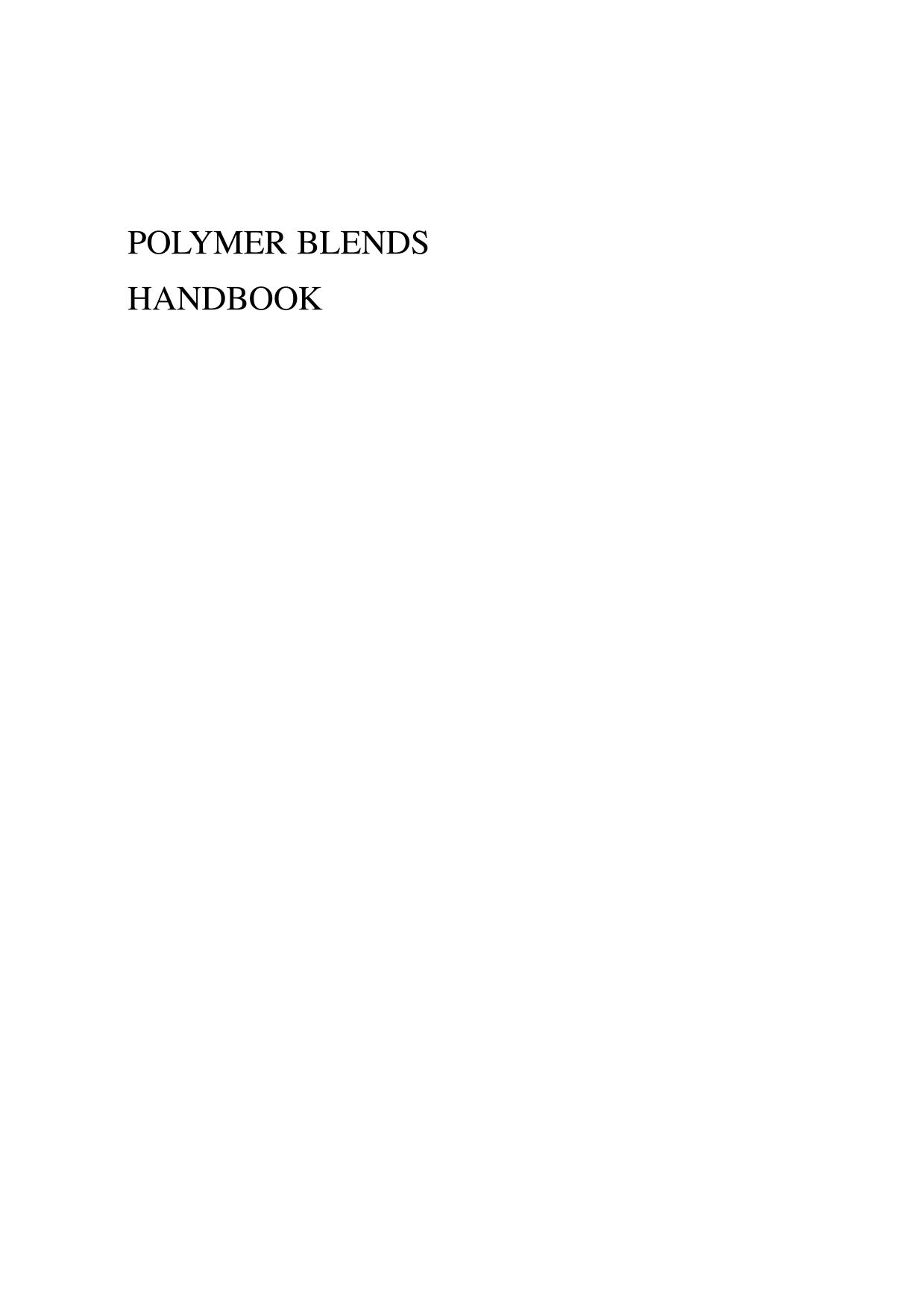 Polymer Blends Handbook