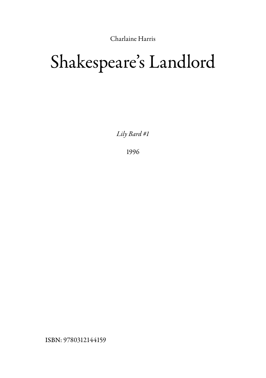 Shakespeare's Landlord (Lily Bard Mysteries, Book 1)