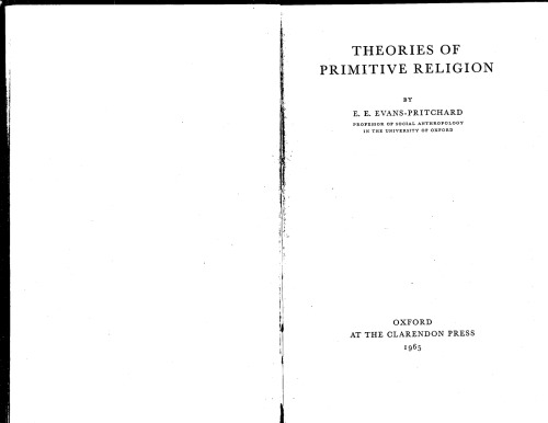Theories of Primitive Religion