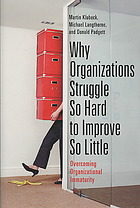 Why Organizations Struggle So Hard to Improve So Little