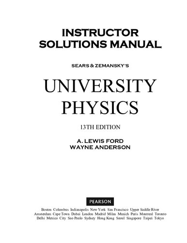 Instructor Solutions Manual for for University Physics