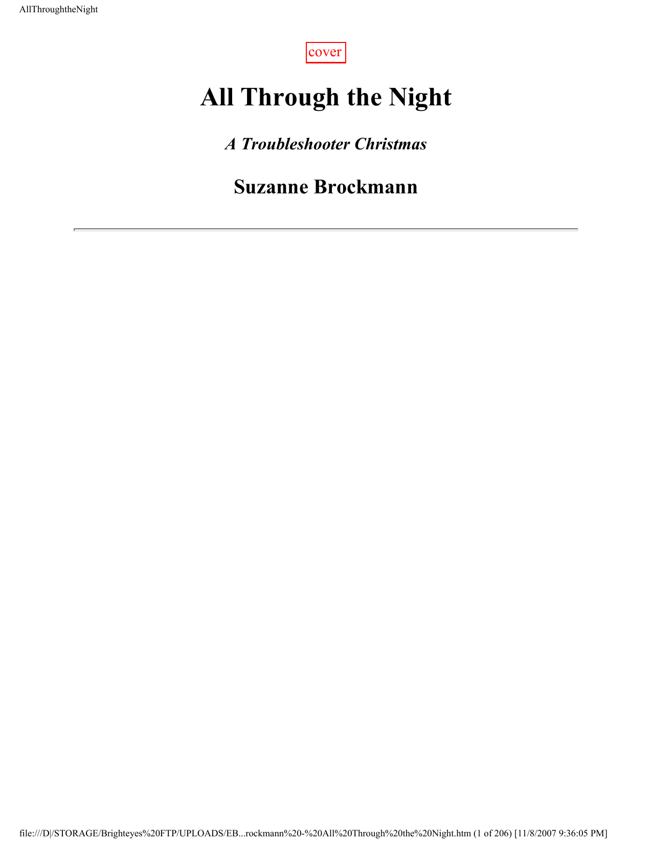 All Through the Night: A Troubleshooter Christmas