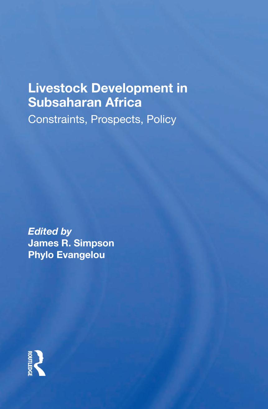 Livestock development in Subsaharan Africa : constraints, prospects, policy