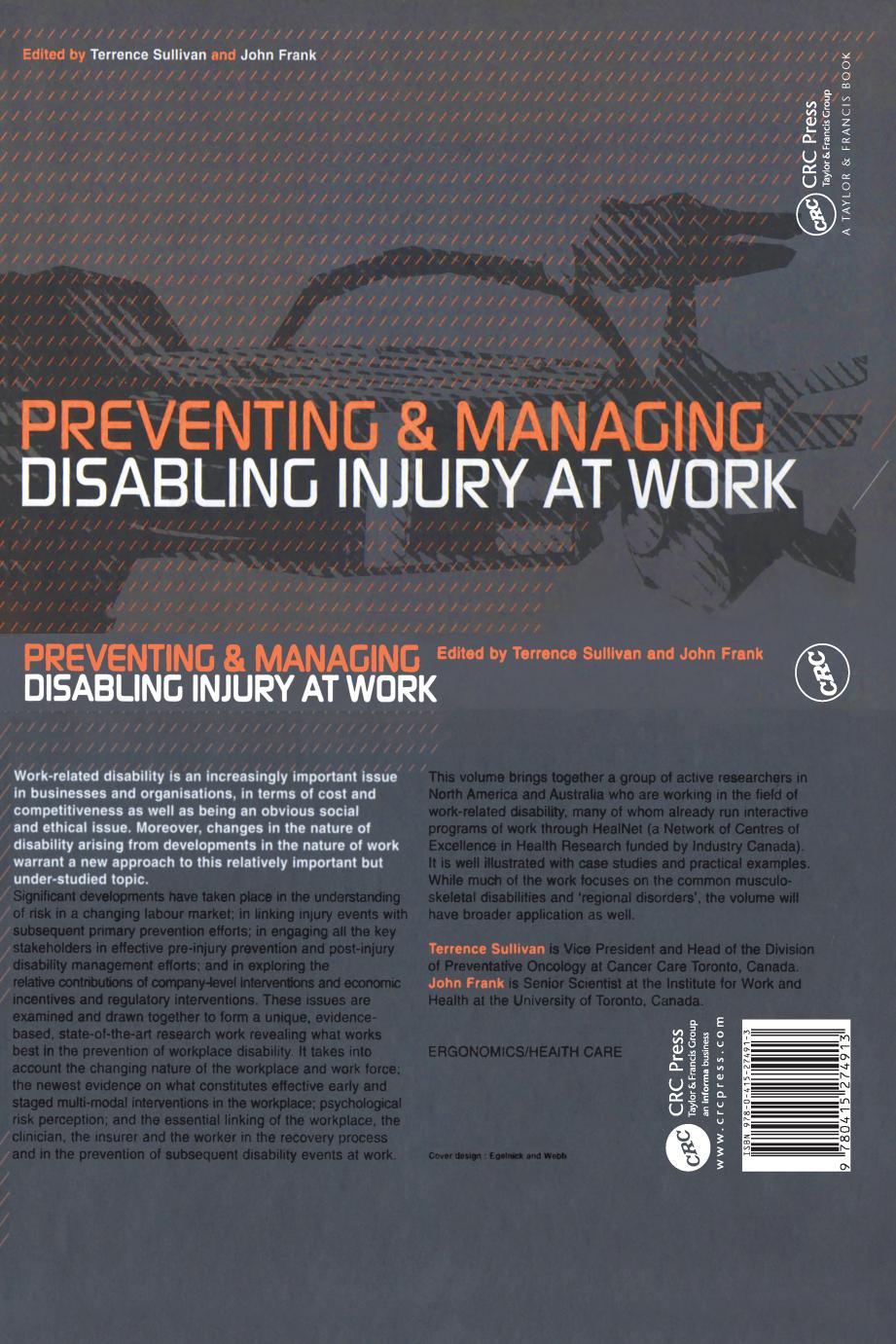 Preventing and Managing Disabling Injury at Work