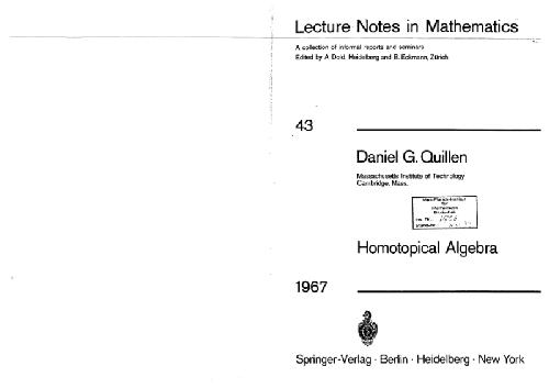 Homotopical algebra