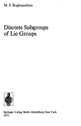 Discrete Subgroups of Lie Groups