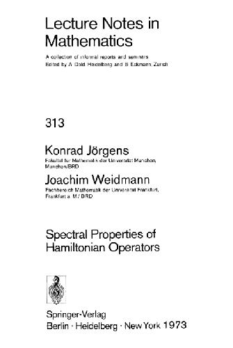 Spectral Properties of Hamiltonian Operators