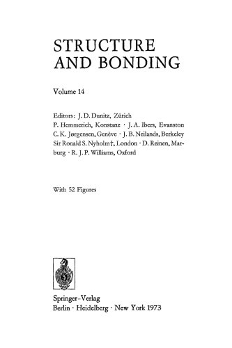 Structure and Bonding, Volume 14