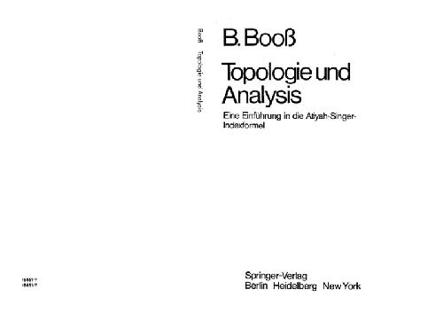 Topologie Und Analysis