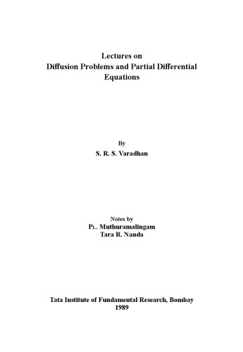 Lectures on Diffusion Problems and Partial Differential Equations