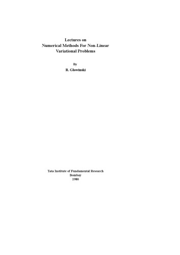 Numerical Methods for Non-Linear Variational Problems