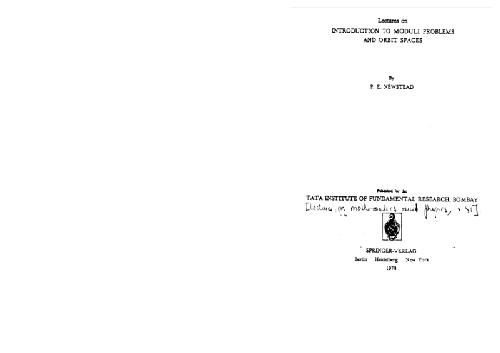 Lectures on Introduction to Moduli Problems and Orbit Spaces