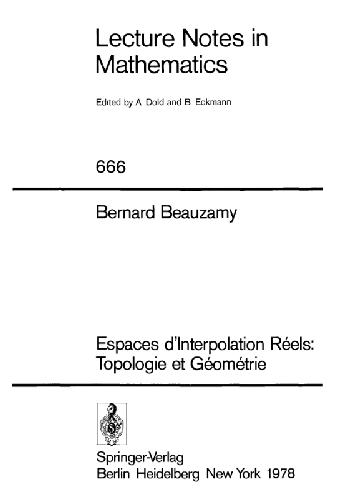 Espaces D'interpolation Réels