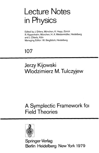 A Symplectic Framework For Field Theories