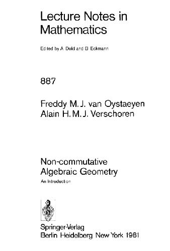 Non-Commutative Algebraic Geometry