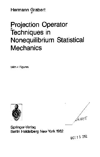 Projection Operator Techniques In Nonequilibrium Statistical Mechanics