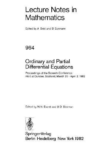 Ordinary and Partial Differential Equations