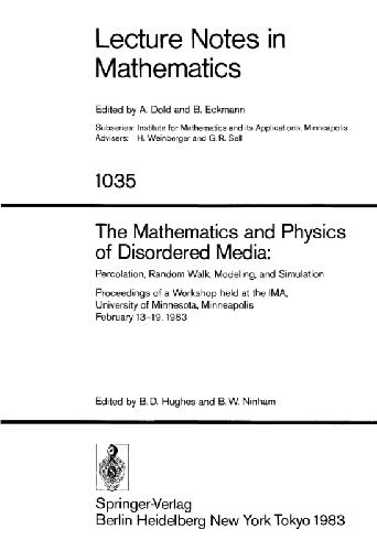 The Mathematics and Physics of Disordered Media