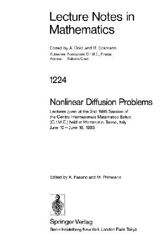 Nonlinear Diffusion Problems