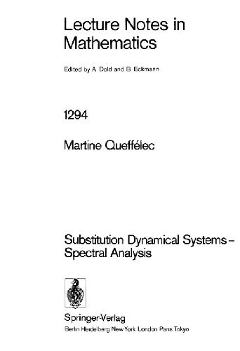 Substitution Dynamical Systems - Spectral Analysis