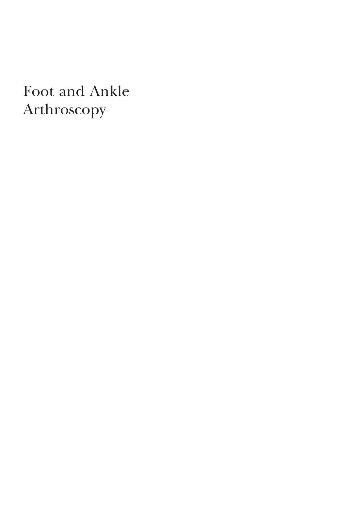 Foot and Ankle Arthroscopy