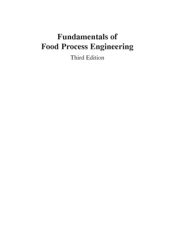 Fundamentals of Food Process Engineering