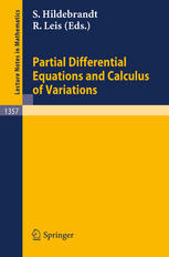 Partial Differential Equations And Calculus Of Variations