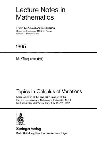 Topics in calculus of variations