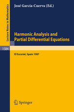 Harmonic analysis and partial differential equations : proceedings of the international conference held in El Escorial, Spain, June 9-13, 1987