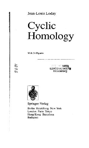 Cyclic Homology