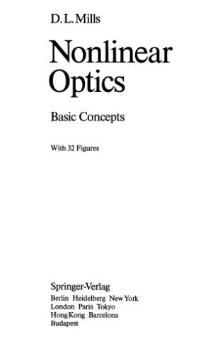 Nonlinear Optics