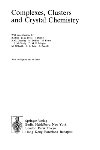 Complexes, Clusters, And Crystal Chemistry
