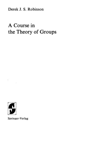 A Course In The Theory Of Groups
