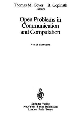 Open Problems in Communication and Computation